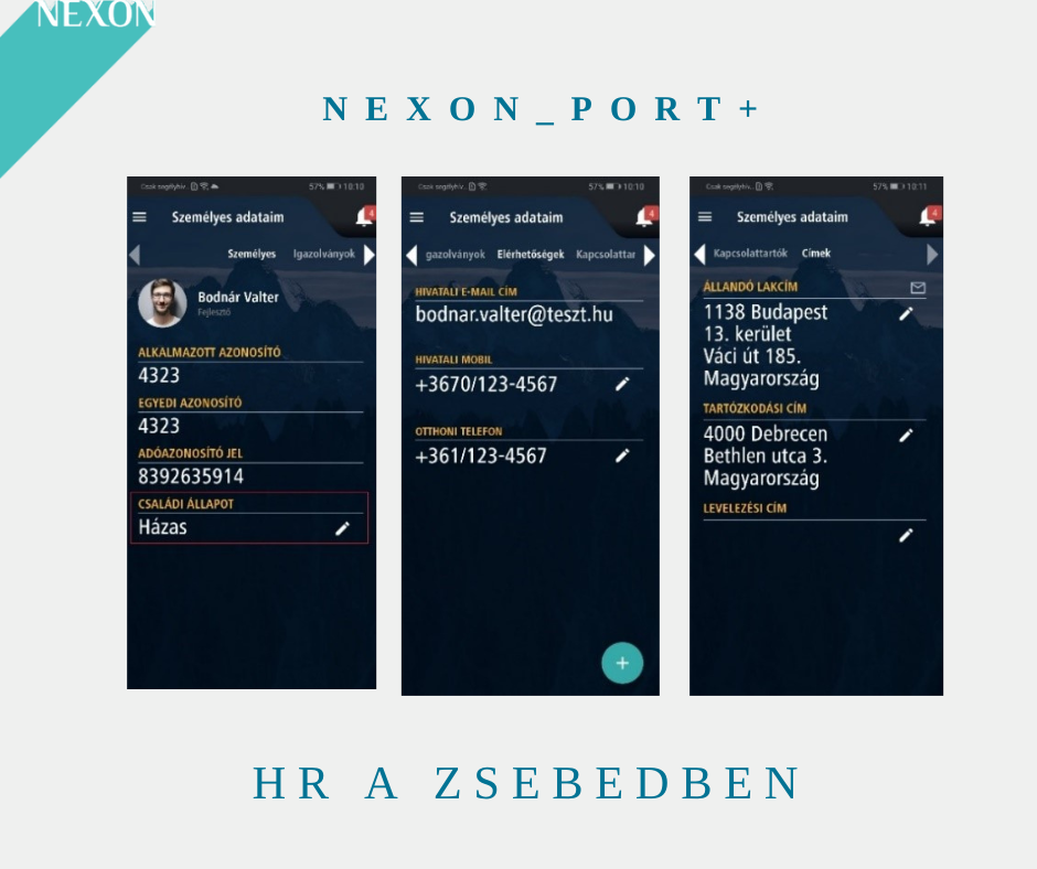 NEXON_PORT+ önkiszolgáló HR-mobilapplikáció
